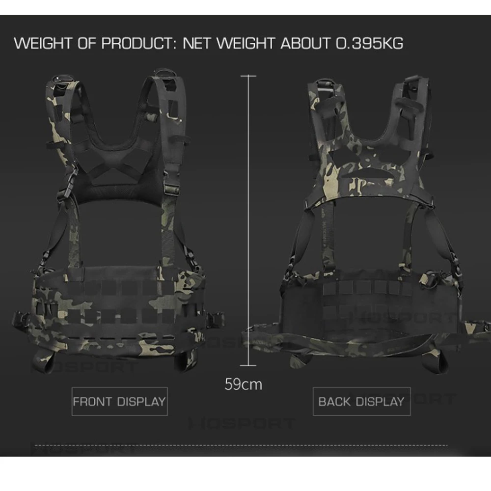 Chaleco táctico ligero SPC, sistema MOLLE, combate militar, caza, aparejo de pecho, equipo Airsoft de Paintball de liberación rápida - imagen 2