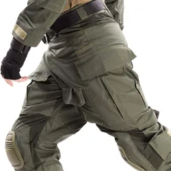 Pantalones tácticos G3 hombre gama verde con rodilleras Airsoft caza