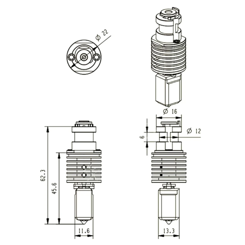 Cabezal impresión extremo caliente, Hotend 2,0 mejorado 550 °C para Ender3 Cr10, envío directo - imagen 4
