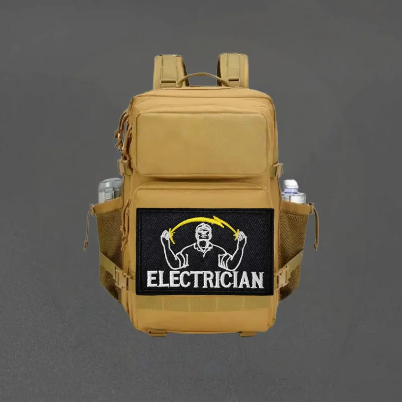 Parche bordado electricista con velcro – Insignia moral para chaleco táctico