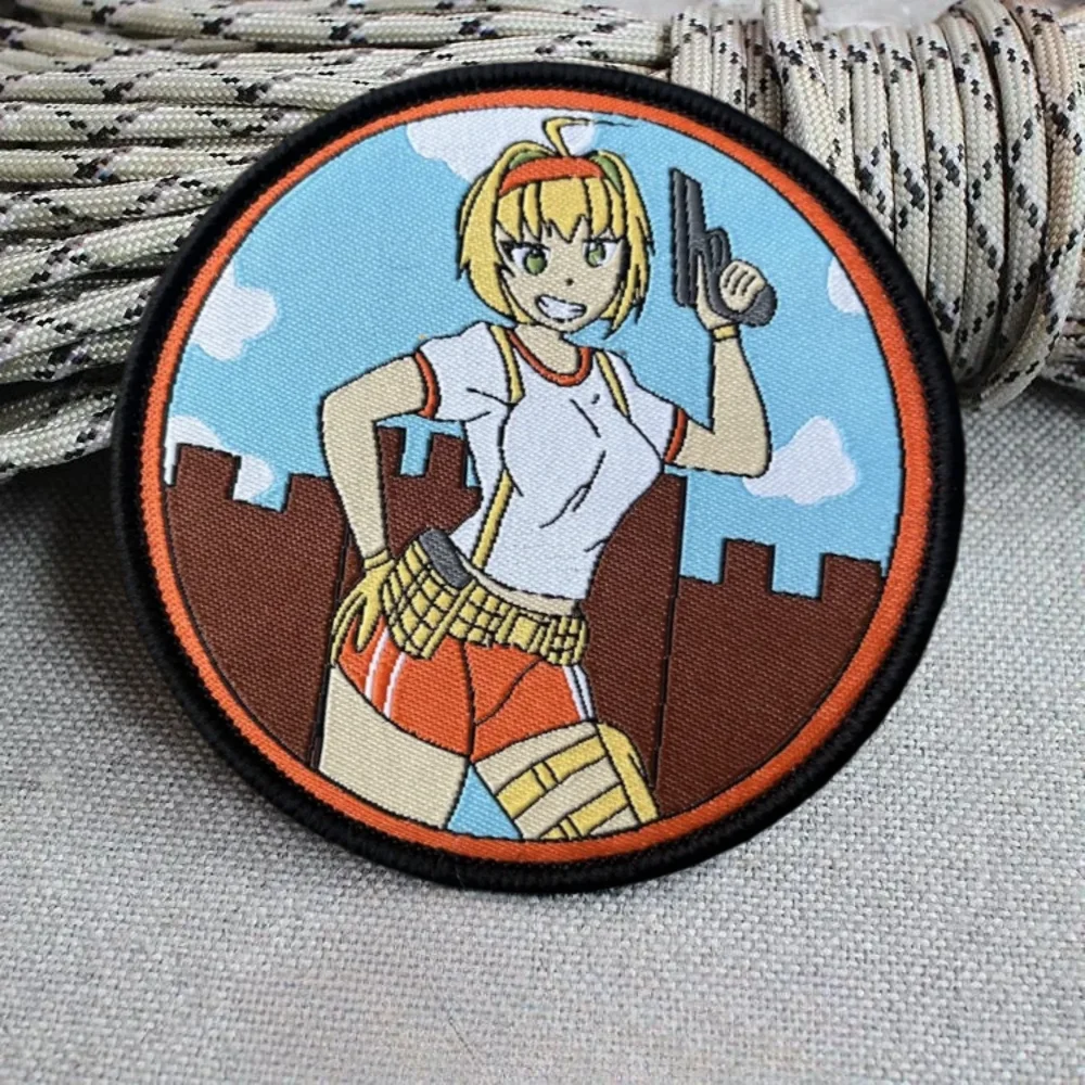 Parche táctico de Manga de Anime, emblema de gancho y bucle tejido Airsoft de EE. UU., insignia de moral militar, brazalete, pegatinas para mochila - imagen 5