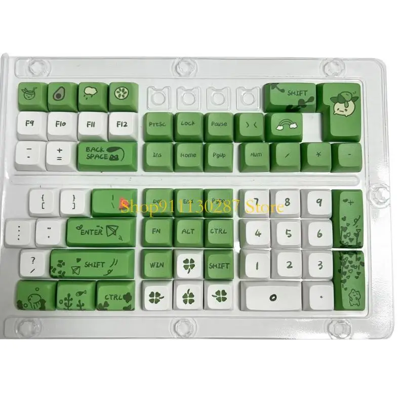 J1HC XDA Perfil KeyCaps 125 teclas Patrón rana dibujos animados PBT grueso para juegos teclas reemplazo bricolaje - imagen 4