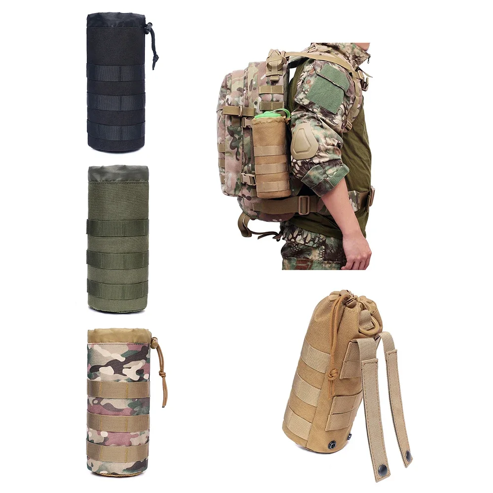 Bolsa táctica para botella de agua Molle, soporte para bolsa para viajes al aire libre, Camping, senderismo, ciclismo, pesca, caza, soporte para botella de agua y hervidor