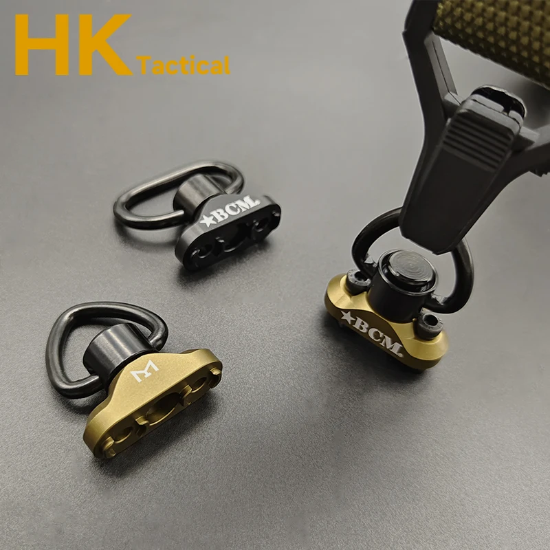 Adaptador giratorio Airsoft BCM QD, montaje en riel, hebilla de correa MLOK, bucle de correa de Metal, montaje en riel de correa QD, botón pulsador de acero - imagen 4