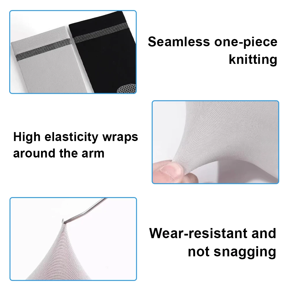 1 par de mangas de sol UV de verano, Protector de brazo de manga larga, funda deportiva de mangas de seda helada para pesca al aire libre/conducción/funda para brazo de ciclismo - imagen 4
