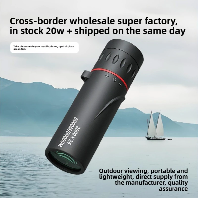 Telescopio Monocular HD de 2000x24, Mini telescopio portátil para teléfono móvil con soporte, telescopios para acampar al aire libre, caza, observación de aves