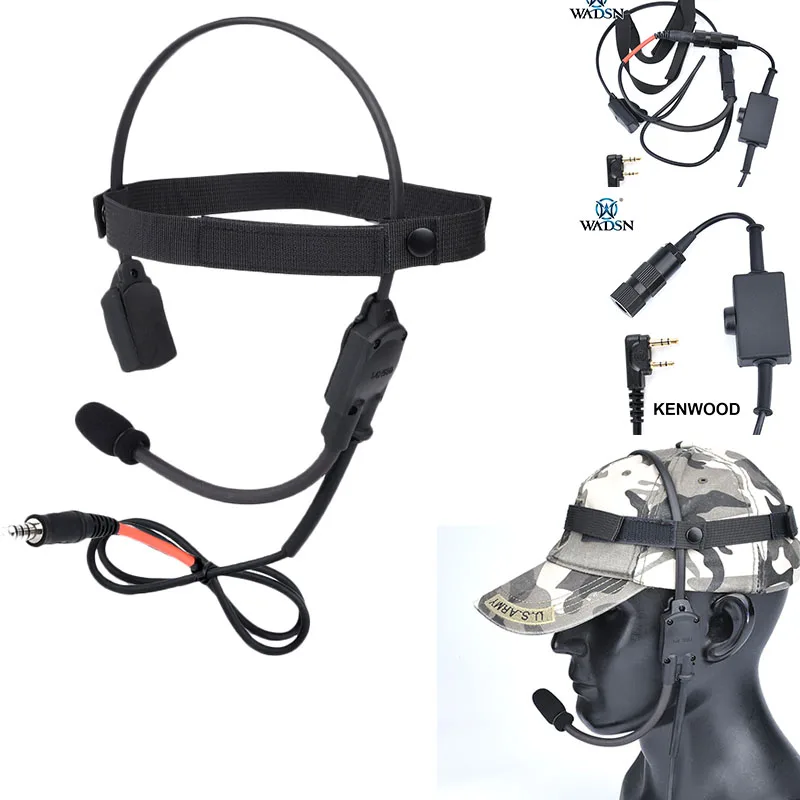 Auriculares de conducción de calavera de MH180-V, adaptador táctico Ptt, interruptor auriculares de comunicación Walkie-Talkie - imagen 3