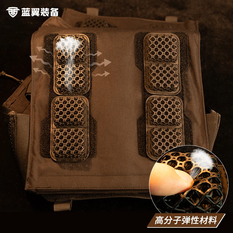 Chaleco táctico transpirable con entramado 3D, almohadillas de enfriamiento de ventilación forradas con amortiguación para mayor comodidad y absorción de impactos