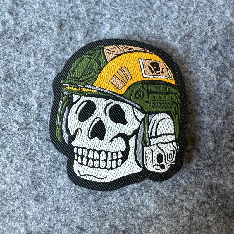 Parche militar táctico con estampado de calavera, insignia de moral de guerrero, parche de gancho y bucle para ropa - imagen 2