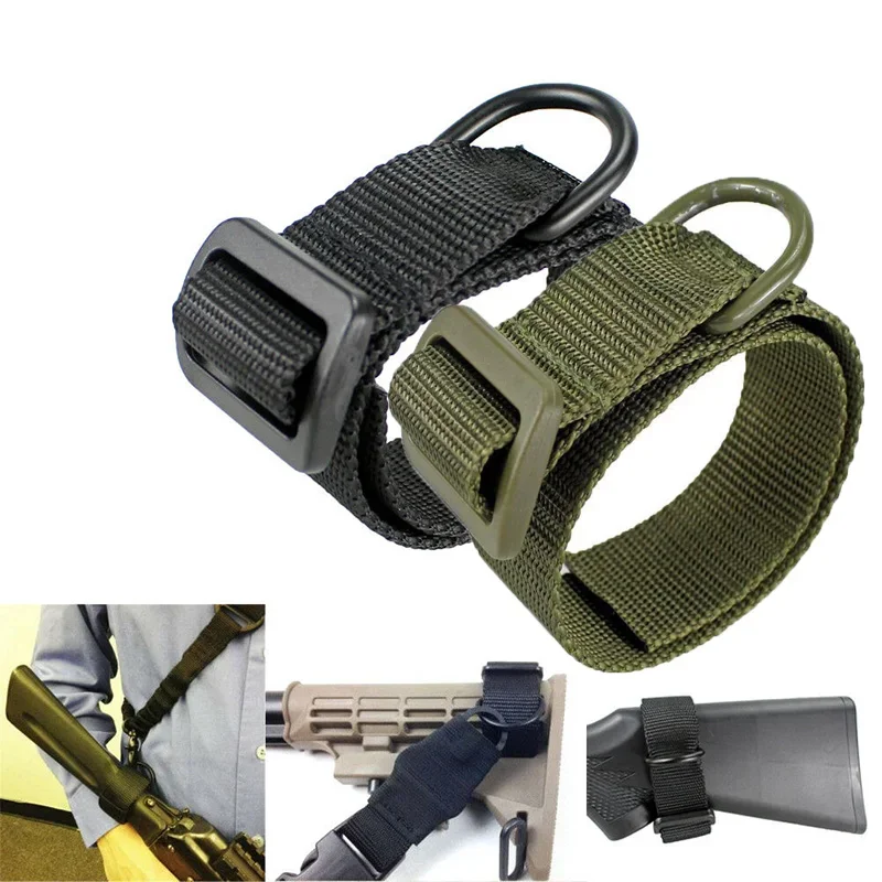 Adaptador de eslinga de culata táctica militar Airsoft, Stock de Rifle, correa para pistola, cinturón de flejado de cuerda, accesorios de caza - imagen 2