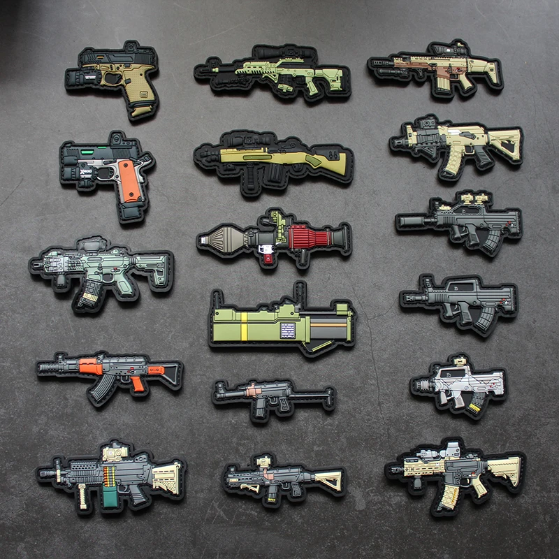 Brazalete de soldado militar de gelatina de PVC, parche de gancho y bucle para pistola submarina, insignia de moral, mochila, parche 3D, accesorios tácticos - imagen 3