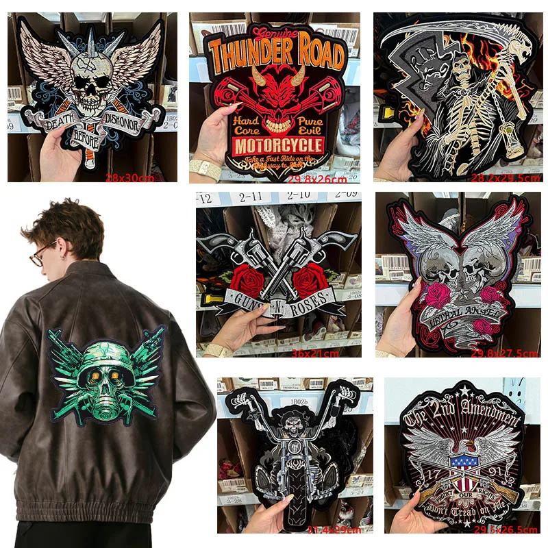 Punk Biker Patch Ijzer Op Patches Op Jas/Kleding Grote Motorcycle Club Geborduurde Patches Voor Kleding Naaien/Smeltbare Badges