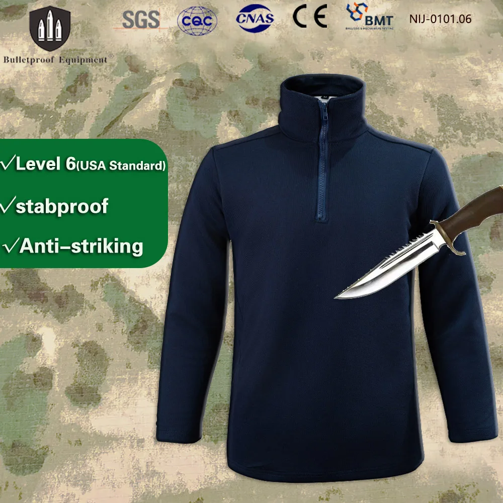 EN388 Nivel 5 Sudadera con capucha ligera y oculta a prueba de puñaladas Chaleco táctico anticorte y llamativo para seguridad, supervivencia, policía EDC - imagen 2