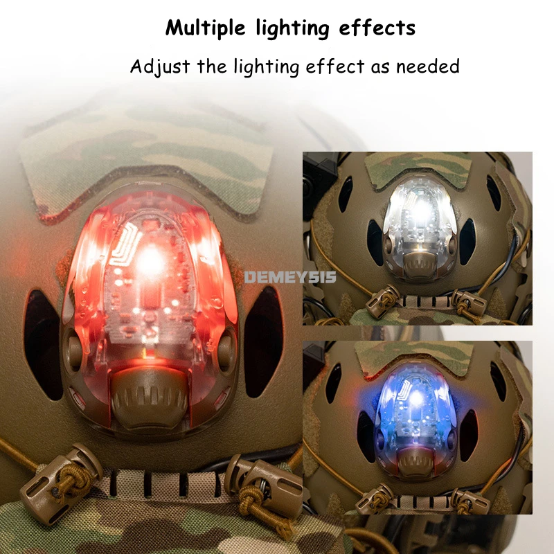 Luces de señal para casco deportivo, luz de señal de rescate, lámpara táctica para casco de caza, luces estroboscópicas rojas/verdes/azules/blancas/IR - imagen 5