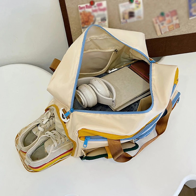 Bolsa de gimnasio deportiva para viajes cortos al aire libre, Fitness, Camping, Yoga, bolso de entrenamiento, bolsas de equipaje de hombro con bolsillo para zapatos para mujeres y hombres - imagen 5