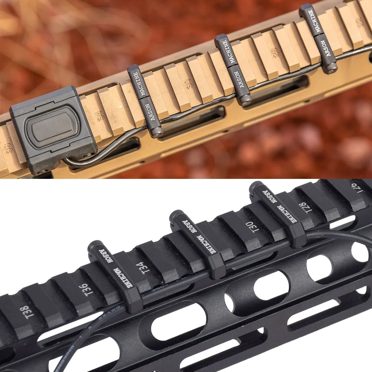 3 unids/set máquina táctica Arson gestión de cables MLOK sistema WireGuide para M300 M600 PEQ armas linterna interruptor Cable Clip