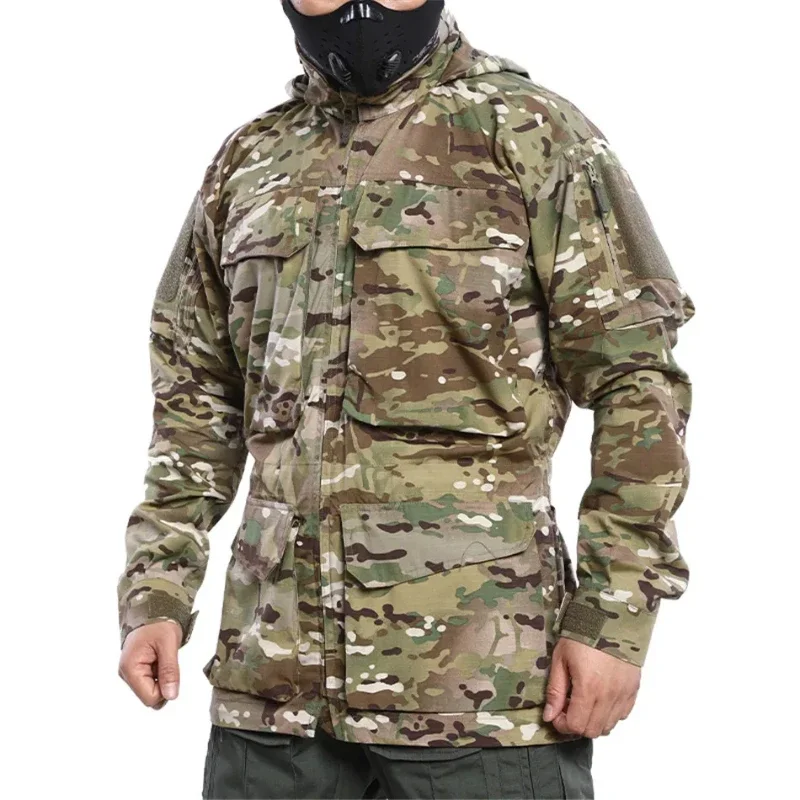 Gabardina táctica de camuflaje Durban, longitud media para exteriores, chaqueta M2 impermeable para montañismo con múltiples bolsillos - imagen 2