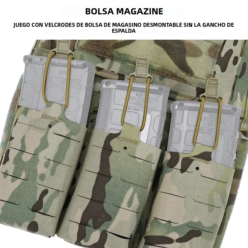 SINAIRSOFT táctico FCPC V5 portador de placa estilo Ferro chaleco de liberación rápida Triple 556 bolsa de revista MOLLE caza Airsoft Gear - imagen 5