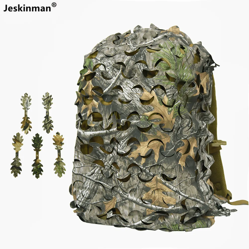 Corte 3D moldeado integrado 60L 80L hojas camuflaje biónico caza pesca mochila cubierta transpirable resistente al desgaste bolsa de caza