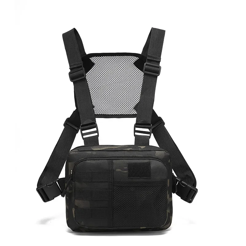 Bolsa táctica de pesca para hombre, bolsa para hombre, mochila para acampar, senderismo, señuelo para mujer, chaleco frontal Molle para el pecho, entrenamiento, mochila para ciclismo - imagen 4