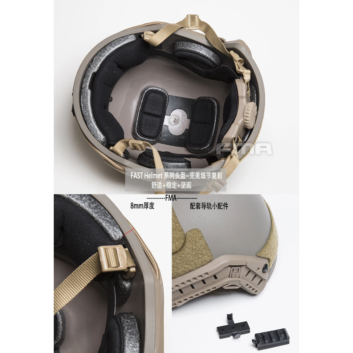 FMA casco balístico táctico Airsoft ABS, versión pesada gruesa, M/L/XL - imagen 4