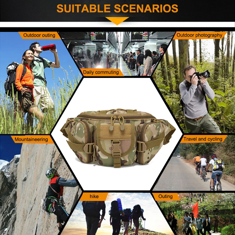 Riñonera de alta calidad para deportes al aire libre, riñonera multiusos para acampar, senderismo, viajar, correr, pescar - imagen 3