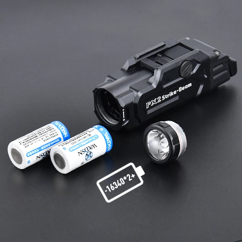 WADSN PX2 luz de pistola 1000 lúmenes linterna colgante táctica de alta potencia lámpara de explorador de caza Airsoft 1913 20MM antorcha de Camping con riel - imagen 3