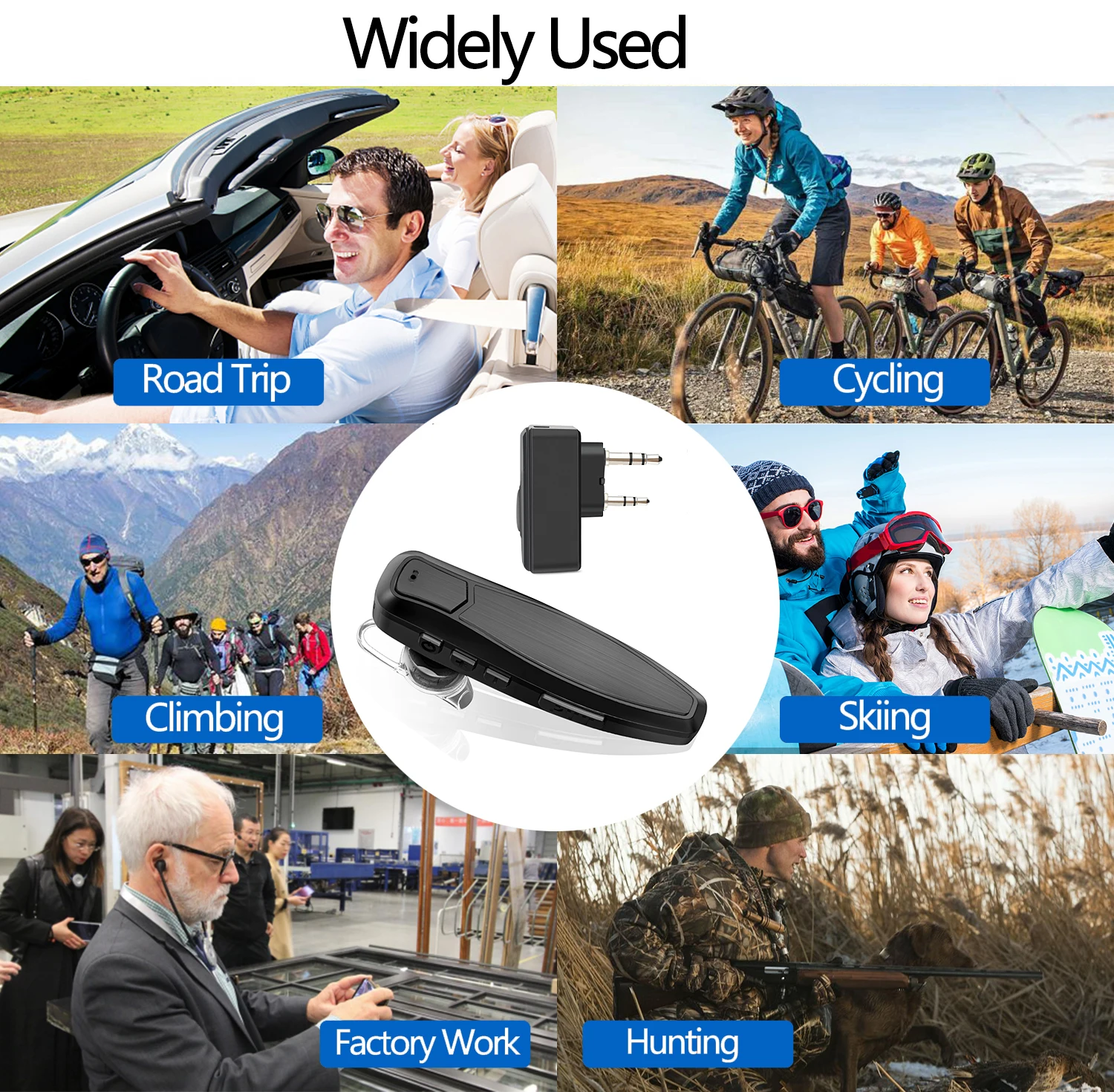 ABBREE auricular PTT Bluetooth manos libres compatible Baofeng UV-5R - imagen 5