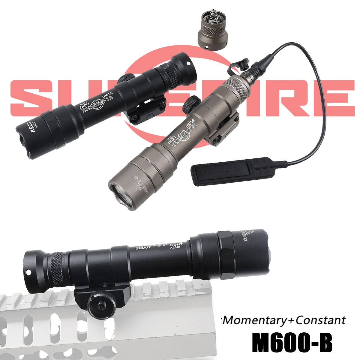 Linterna táctica Surefire M600DF 1400 lúmenes riel Picatinny - imagen 4