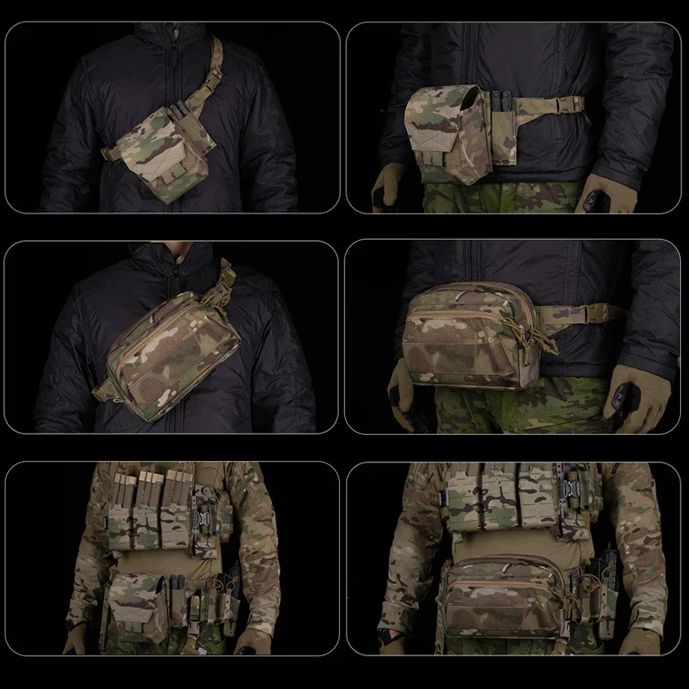 Panel adaptador subcarga SLAP MOLLE ancho con ranuras riñonera táctica - imagen 5