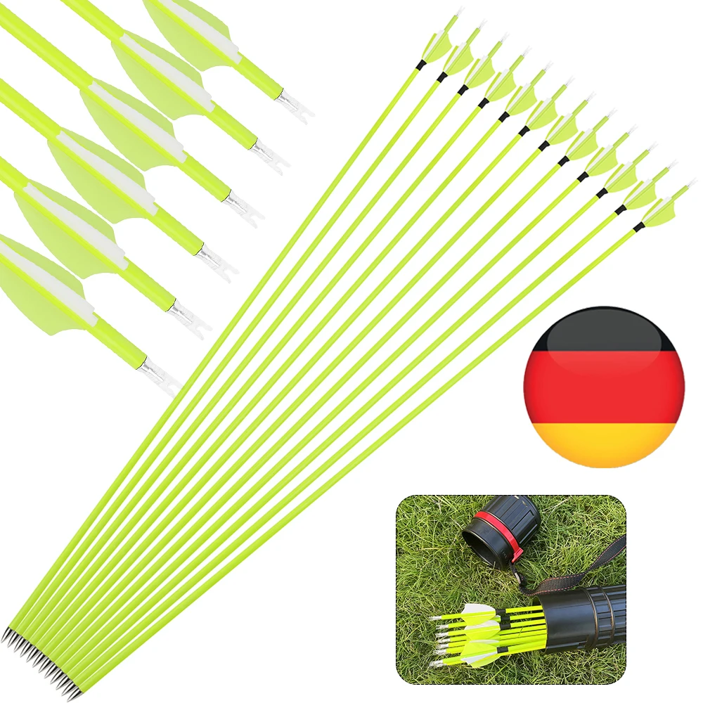 Flecha de carbono mixta SP1500, pluma de goma ID4.2 de 1,75 ", eje de 30" para arco de tiro con arco, caza al aire libre, práctica de objetivo, 12 Uds.