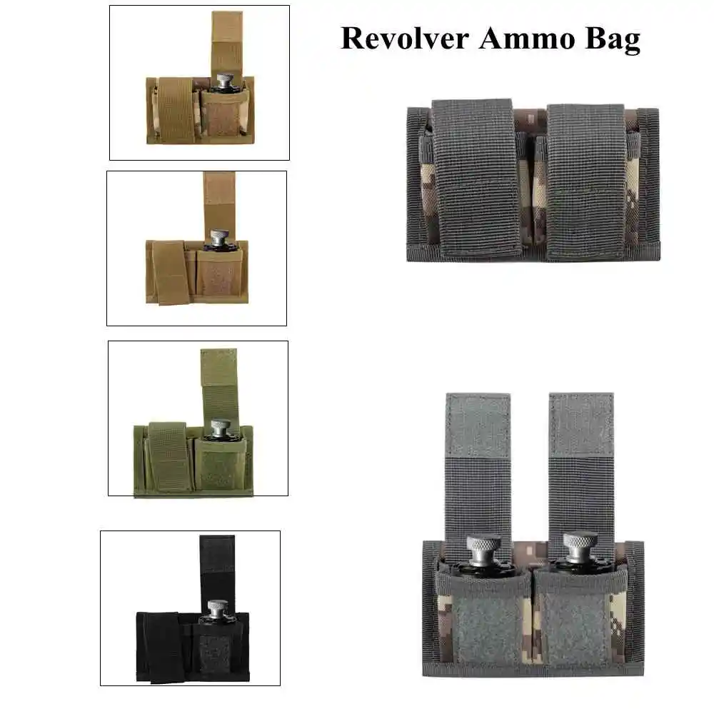 Bolsa táctica para revólver doble, bolsa MOLLE, soporte de nailon para cargadores de velocidad Taurus 85 HKS.45 colt S & W 38
