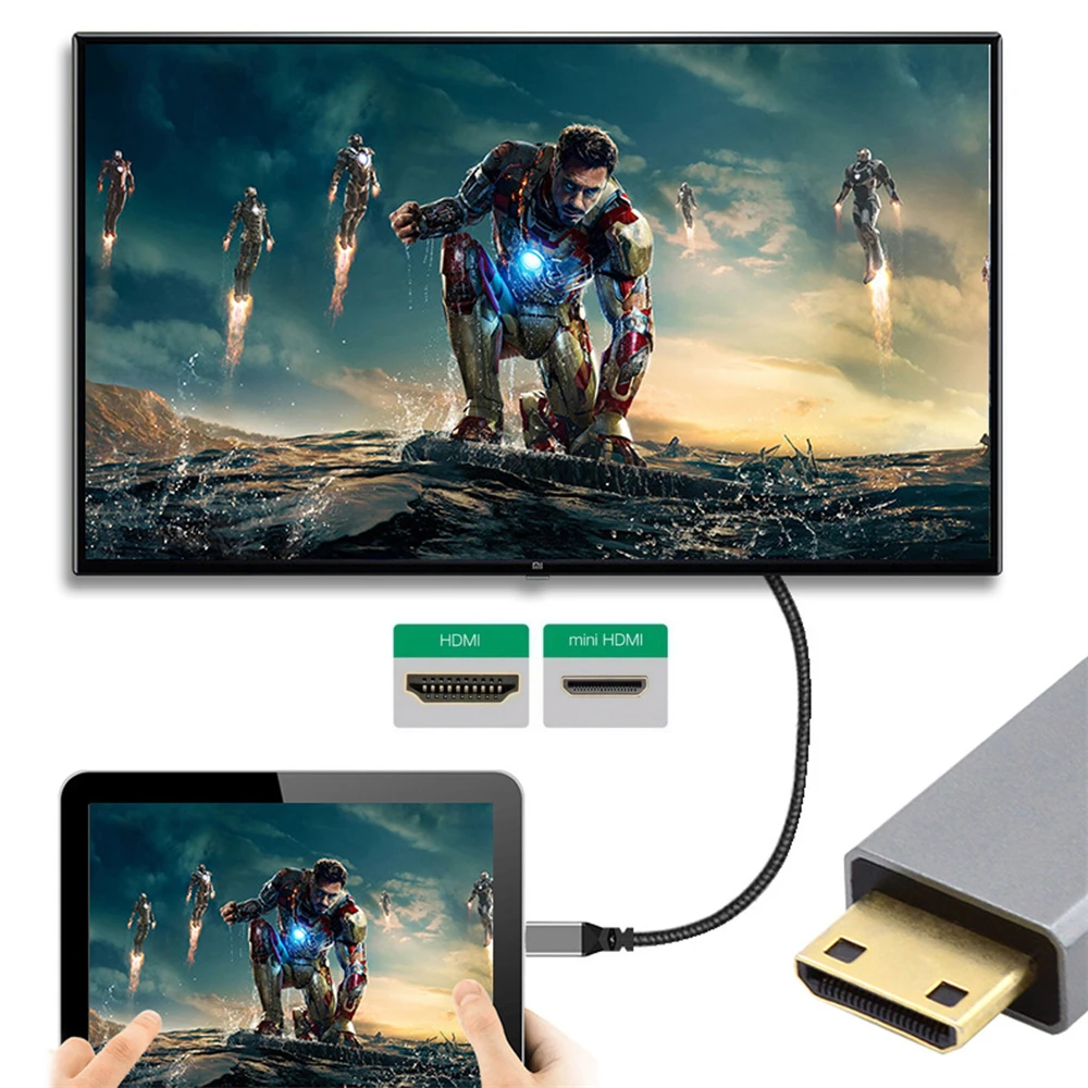 CY-Cable Mini/Micro HDTV 2,1 ultrafino, 8K, 4K, para cámara, Super Flexible, delgado, tipo A tipo C/D - imagen 3