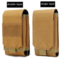Bolsa para teléfono de cintura de 7 pulgadas de una sola capa/doble capa, bolsa para teléfono móvil doble Molle Sytsem, bolsa para cigarrillos al aire libre, bolsa de herramientas para exteriores