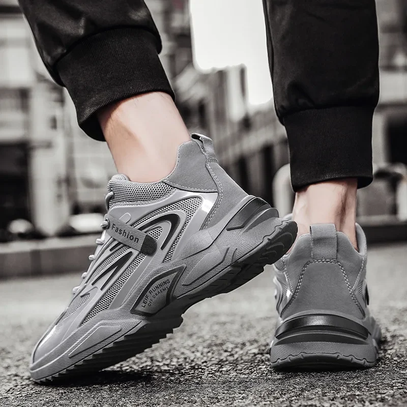 Zapatos deportivos informales para hombre, zapatillas gruesas transpirables a la moda para adolescentes, zapatillas para correr Ins de malla, talla 39-44, invierno 2024 - imagen 3