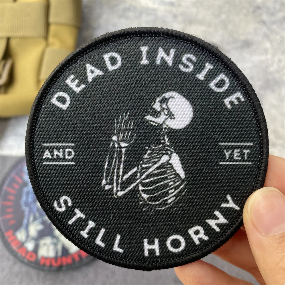 Insignia de moral táctica de "Born for War" para fumar, Calavera, soldado, cazador de cabeza, brazalete, Parche de impresión, gancho y bucle, pegatina de mochila militar - imagen 4