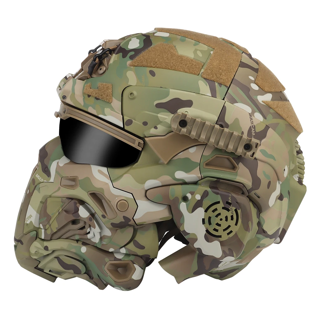 Casco táctico Airsoft, auriculares integrados, ventilador antiniebla, casco de asalto, máscara extraíble, equipo de Paintball Airsoft, casco protector - imagen 4