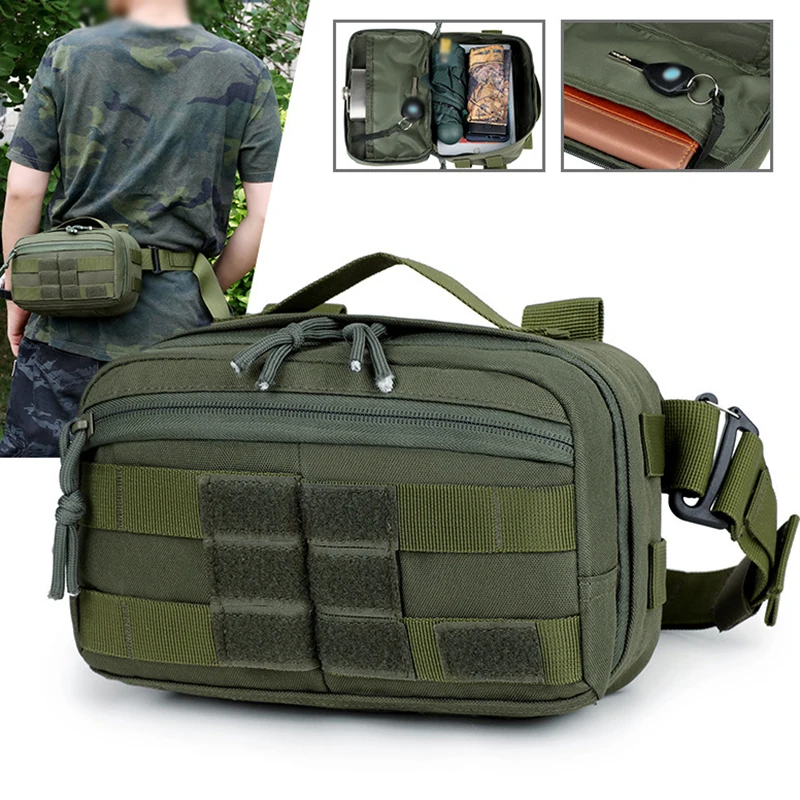 Riñonera táctica para acampar al aire libre para hombre, Molle con gancho y bucle, para senderismo, escalada, caza, bolso cruzado, bolsas de entrenamiento deportivo de viaje - imagen 2