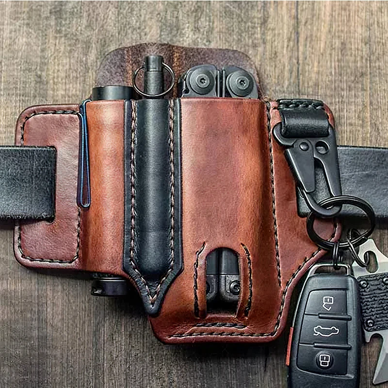Funda herramientas táctica resistente para caza correa de cuero - imagen 2