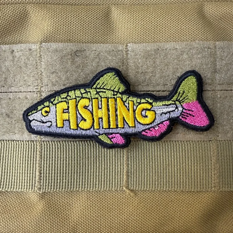 Parche de pesca táctico bordado moral insignia gancho y bucle parche militar para mochila apliques para ropa
