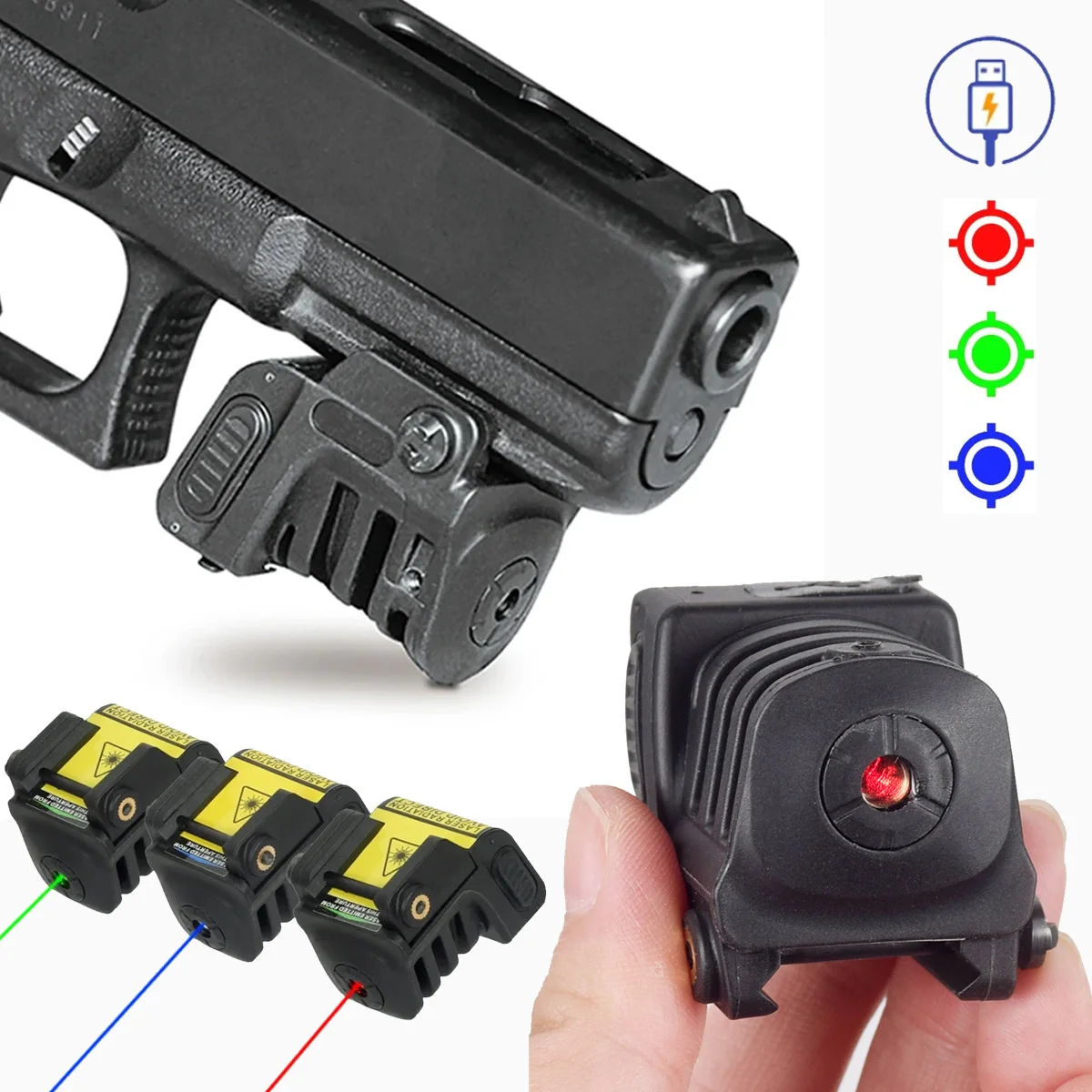 Taurus G2C G3 G3C TORO 9mm Mini mira láser verde rojo azul ajuste Glock 19 Pistola USB recargable alcance de disparo mira réflex - imagen 2