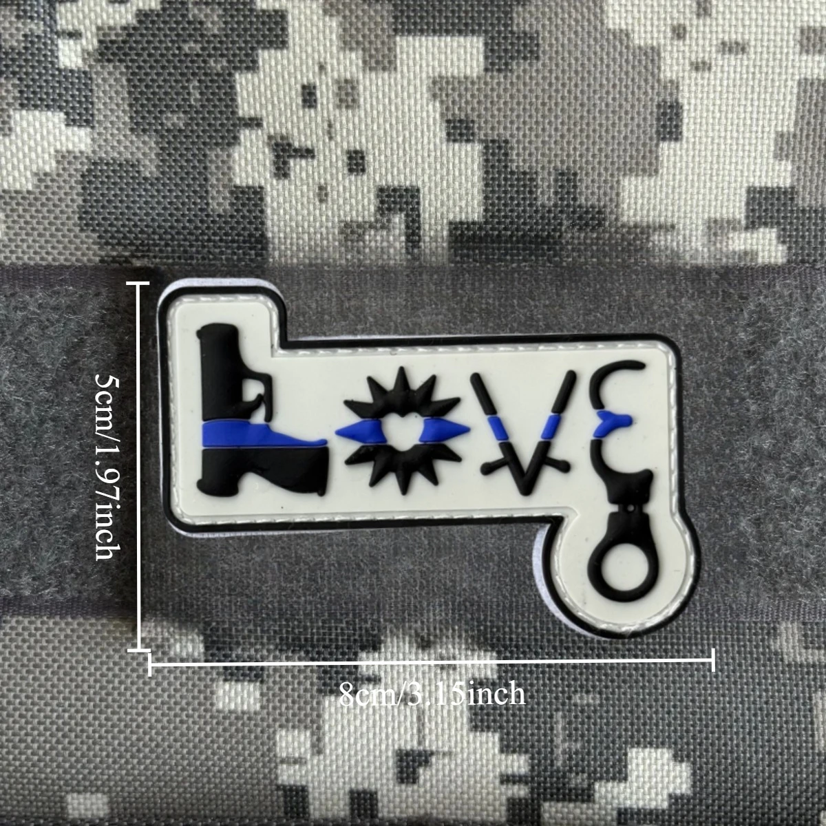 Parche de PVC de amor, brazalete militar, insignia de moral táctica, gancho y bucle, accesorios para mochila, pegatina - imagen 2