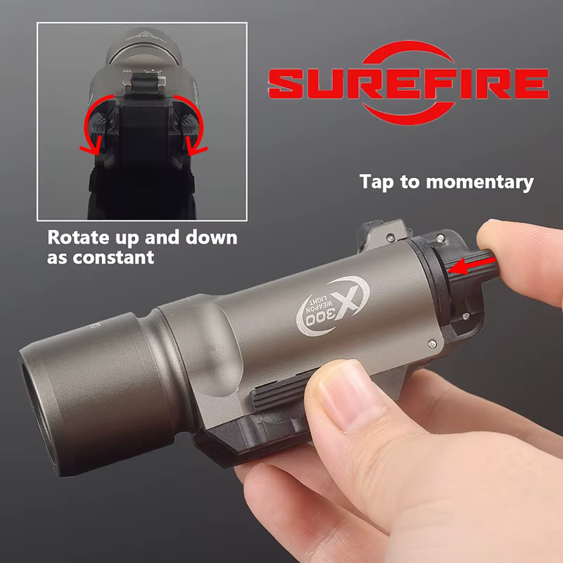SureFire X300U linterna táctica con láser de punto rojo para pistola - imagen 4