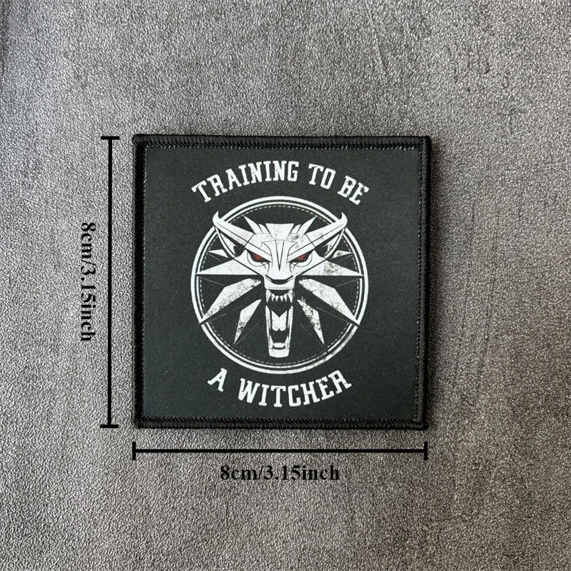 Parche militar "TRAINING TO BE A WITCHER", brazalete con estampado, gancho, bucle, insignia de moral táctica, parches, ropa, mochila - imagen 3