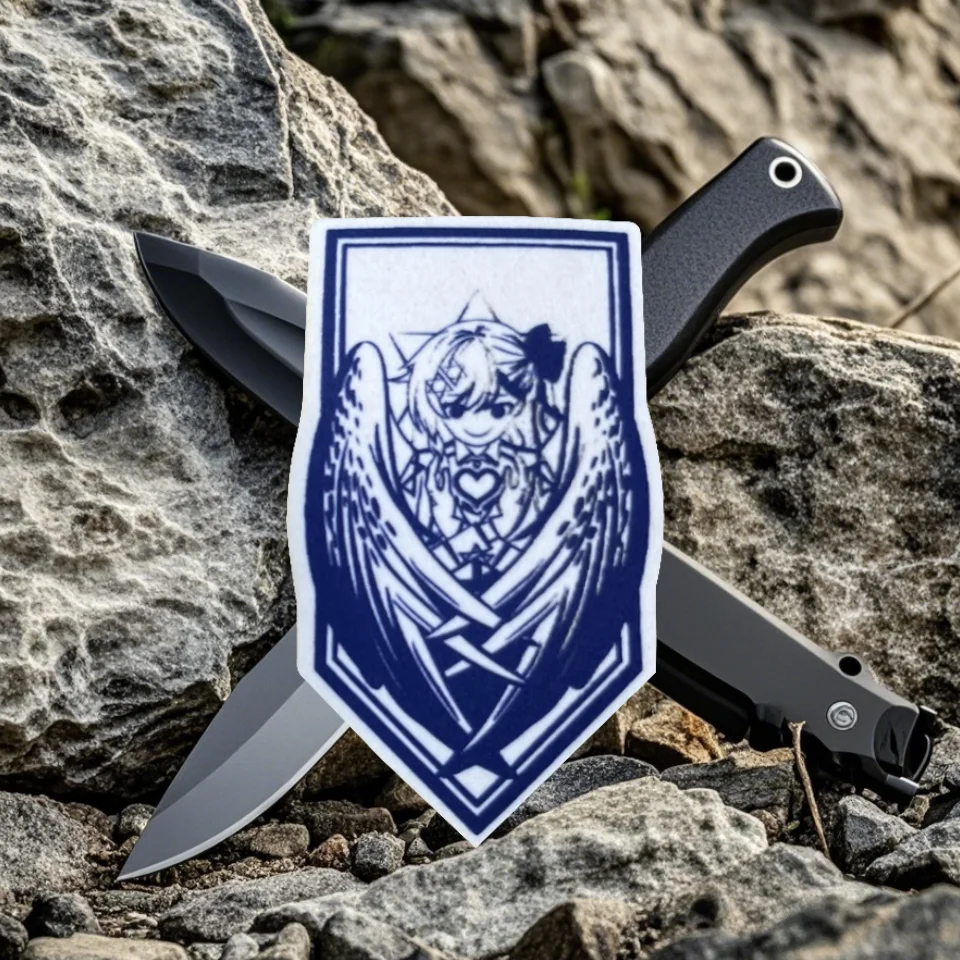 Insignia de moral de chica Ángel de Anime, parche de gancho y bucle con impresión táctica Chevron para ropa, brazalete del ejército militar, pegatinas para mochila - imagen 5