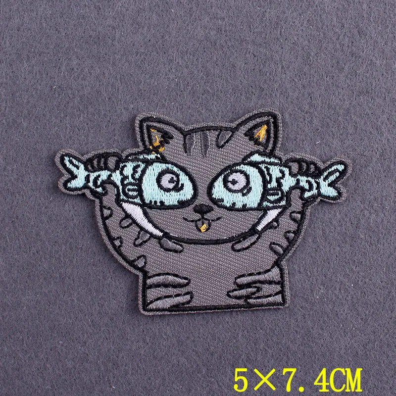 Parches divertidos de animales en la ropa, parches de dibujos animados para planchar en la ropa, parche bordado de gato lindo DIY, insignias en la decoración de la mochila - imagen 3