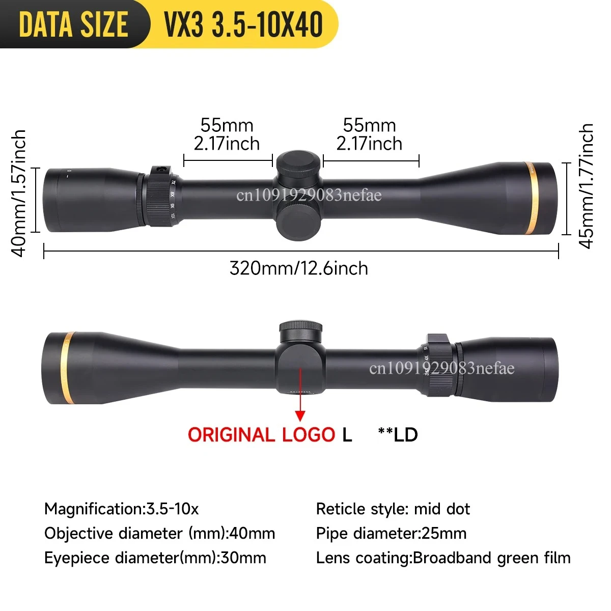 VX-3 3,5-10X40 6-24x50 3,5-10X50E óptica táctica profesional mira Ar15 Airsoft Rifle alcance colimador 11mm/20mm carril - imagen 5