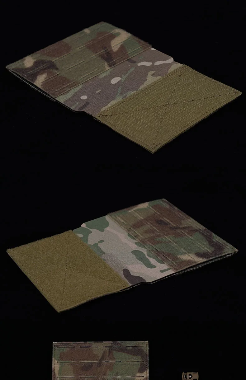 Se muestra un patrón de camuflaje en diferentes etapas de plegado