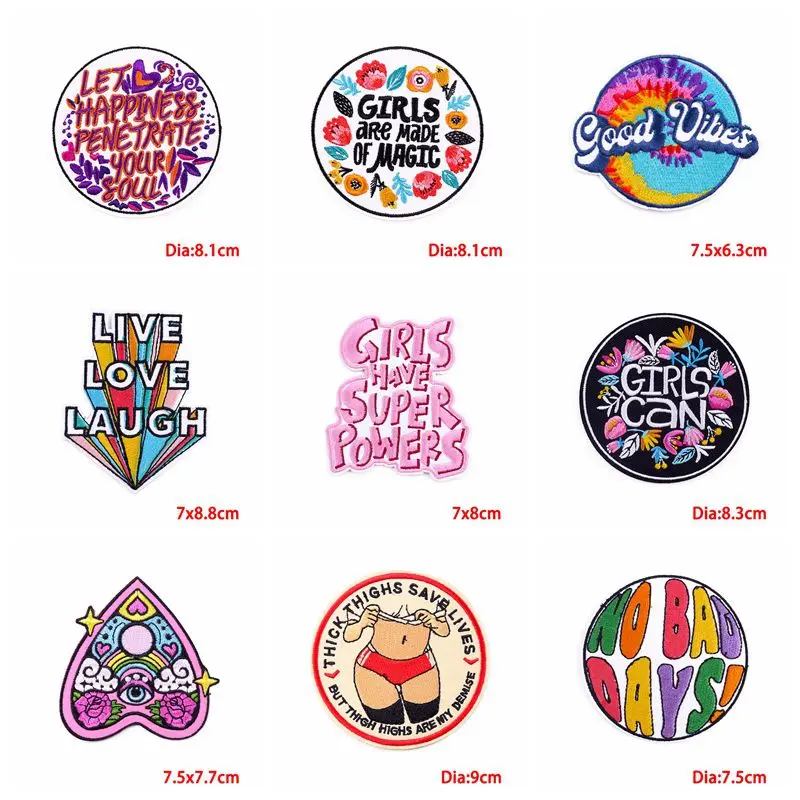 Parche bordado Kindness Is Magic/Cartoon, letras arcoíris, parches termoadhesivos para planchar en la ropa, 10 piezas - imagen 5