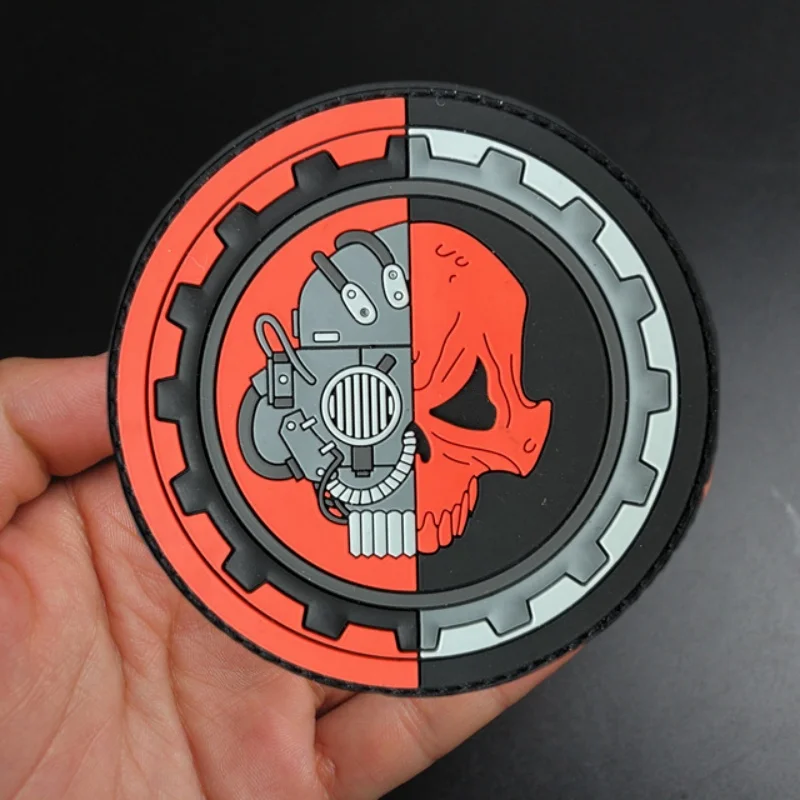 Parche táctico de PVC con calavera para ropa, insignia de moral, brazalete, gancho, parches militares, pegatinas para mochila - imagen 3